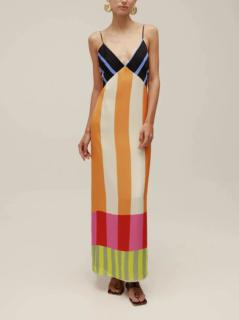 CARMELA™ | COLORFUL STRIPED MAXI DRESS