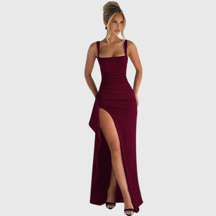 MILDRED™ | ELEGANT FORMAL SLIP MAXI DRESS WITH OPEN BACK