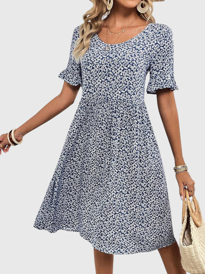 TIANNA™ | FLORAL PRINTED MIDI SUMMER DRESS WITH TUMMY COVERAGE