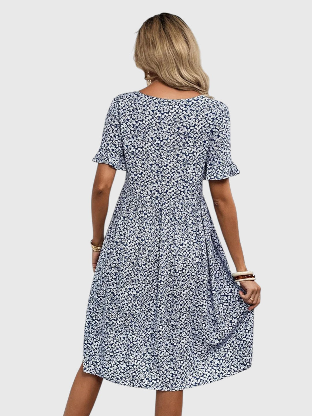 TIANNA™ | FLORAL PRINTED MIDI SUMMER DRESS WITH TUMMY COVERAGE