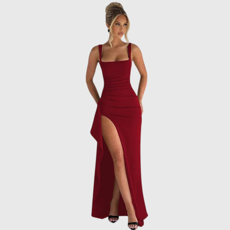 MILDRED™ | ELEGANT FORMAL SLIP MAXI DRESS WITH OPEN BACK