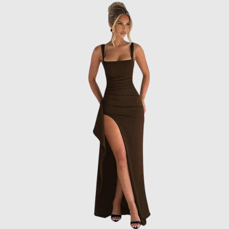 MILDRED™ | ELEGANT FORMAL SLIP MAXI DRESS WITH OPEN BACK