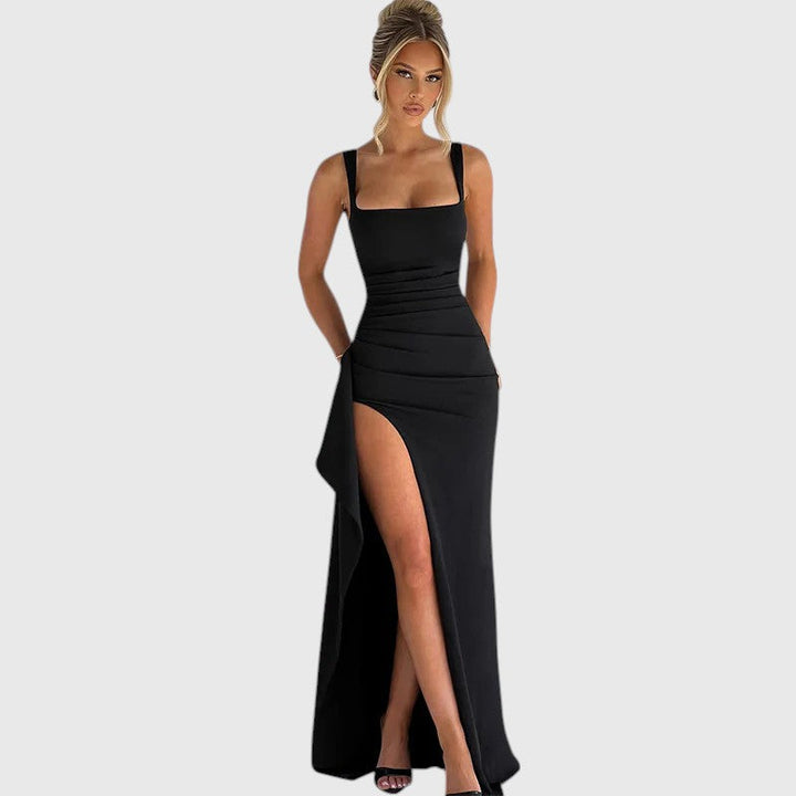 MILDRED™ | ELEGANT FORMAL SLIP MAXI DRESS WITH OPEN BACK