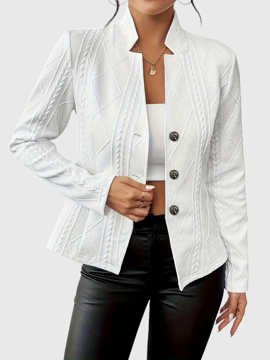 MONIQUE™ | TEXTURED CABLE KNIT BLAZER