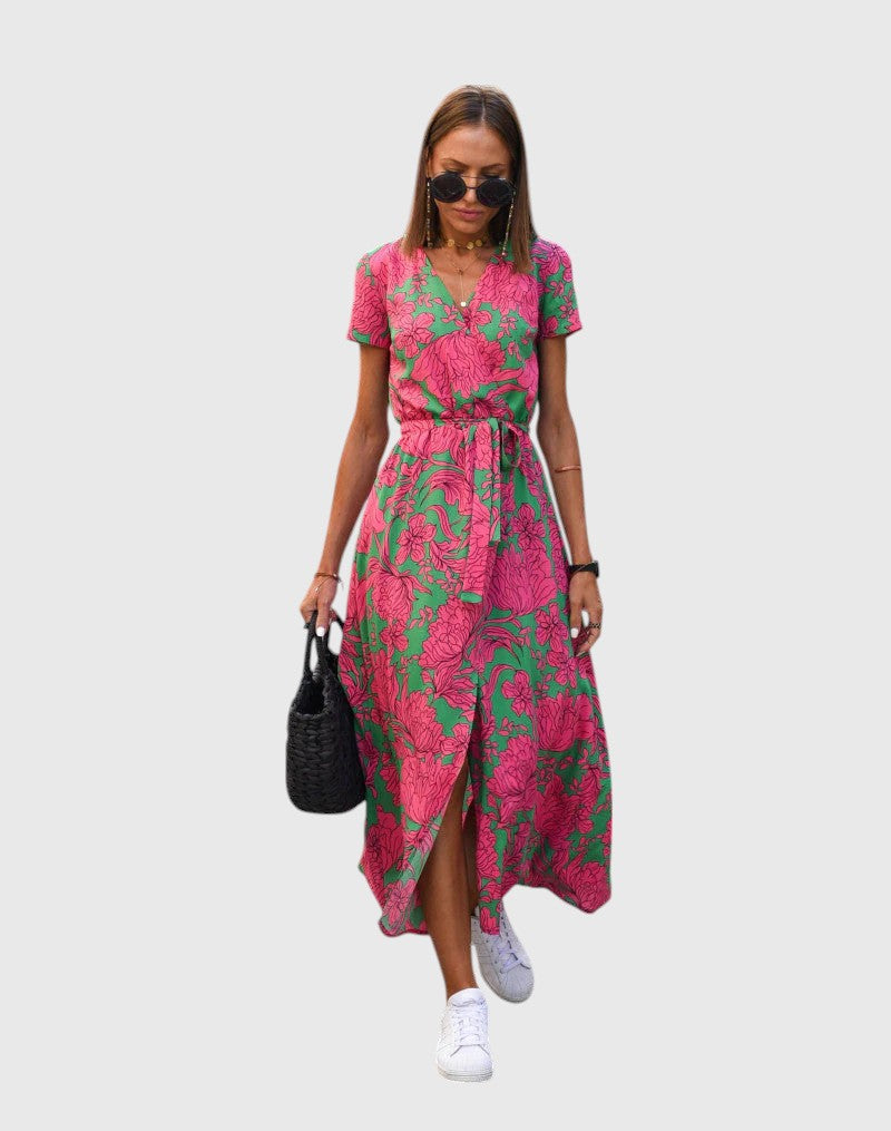 KELLY™ | ELEGANT SQUARE-NECK MIDI DRESS