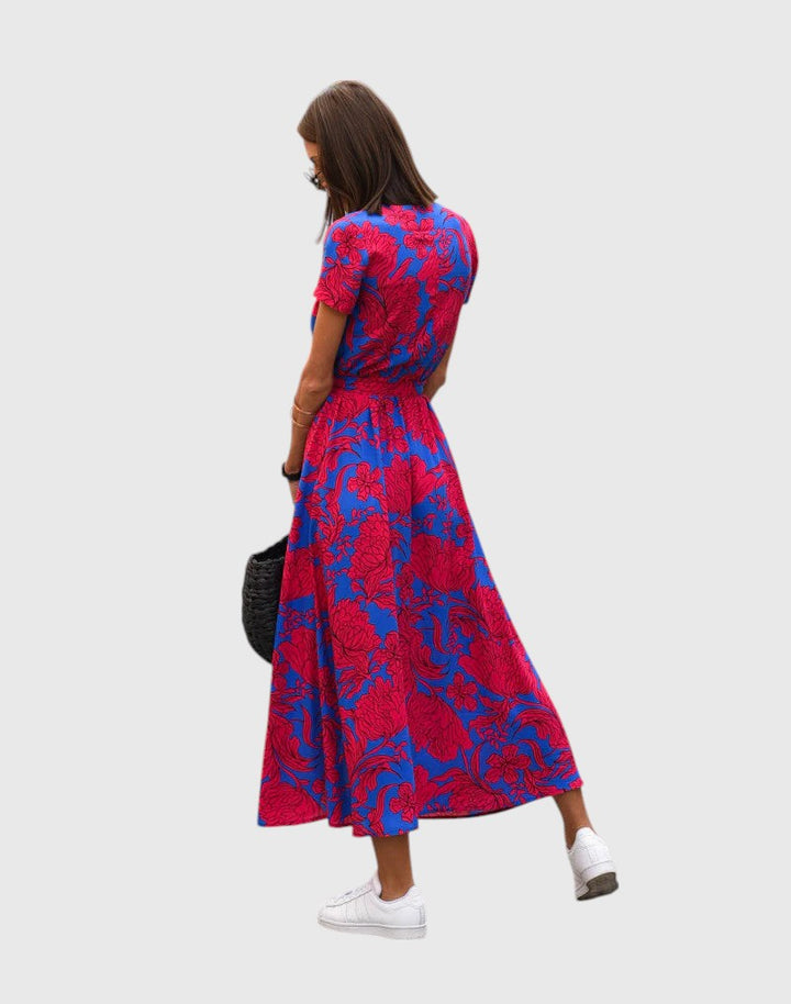 KELLY™ | ELEGANT SQUARE-NECK MIDI DRESS
