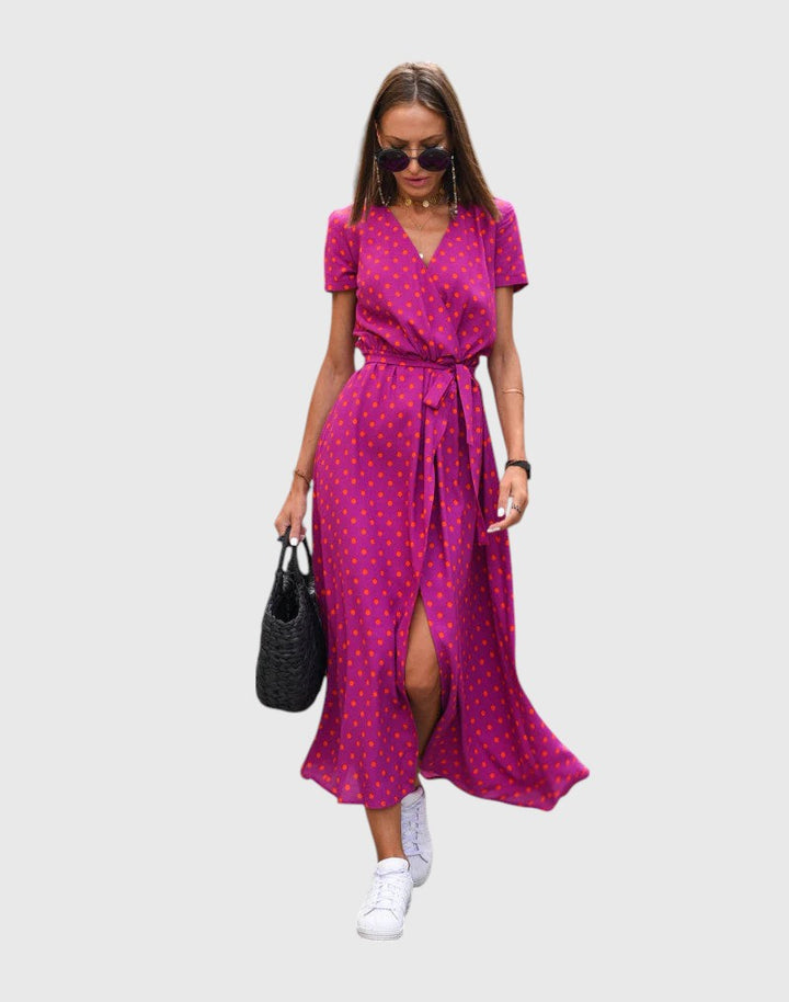 KELLY™ | ELEGANT SQUARE-NECK MIDI DRESS