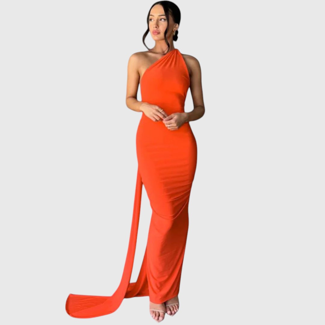 KORINA™ | ELEGANT SLEEVELESS EVENING HALTER MAXI DRESS