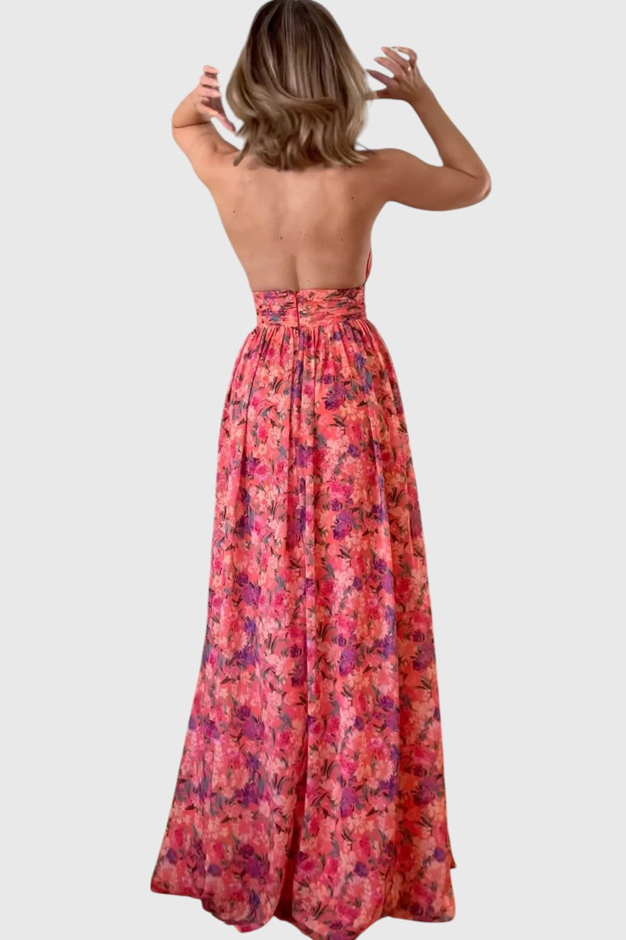 Sutton™ | Backless Floral Maxi Dress