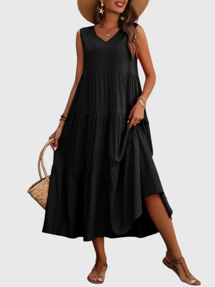 Emily™ V-Neck Tiered Tank Mini Dress