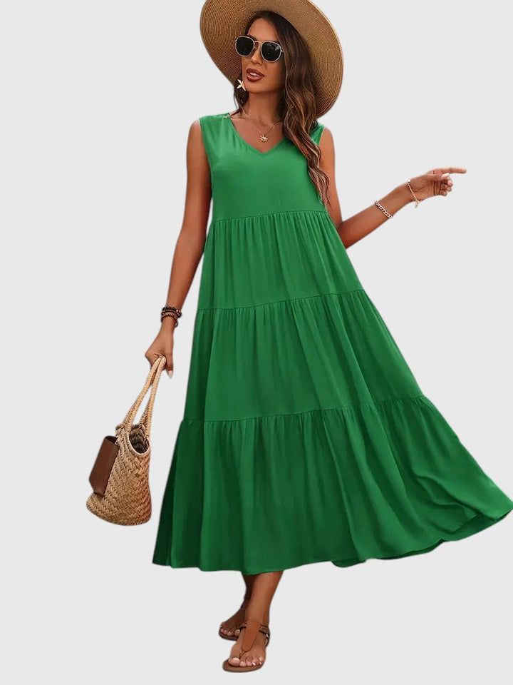 Emily™ V-Neck Tiered Tank Mini Dress