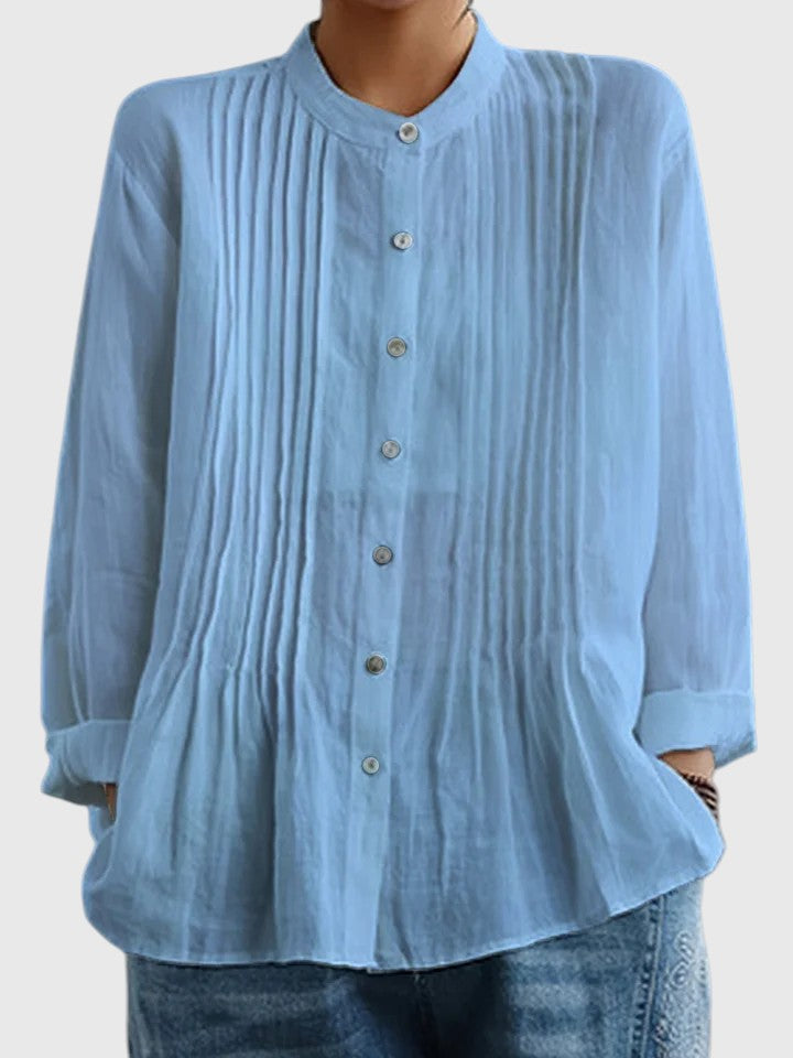 CONSTANCE™ | WOMEN'S CASUAL COTTON & LINEN PLEATED SHIRT