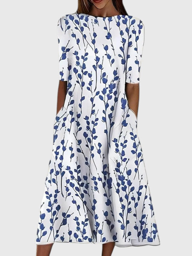 ARIELA™ | COASTAL BLOOM MIDI DRESS