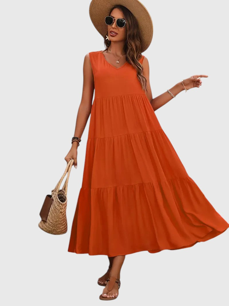 Emily™ V-Neck Tiered Tank Mini Dress