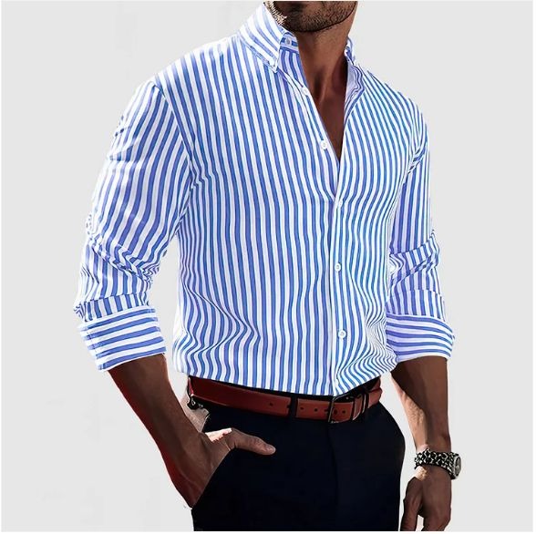 LIAM™ | STRIPED SMART COTTON SHIRT
