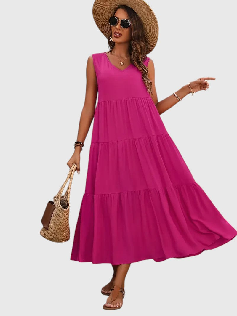 Emily™ V-Neck Tiered Tank Mini Dress
