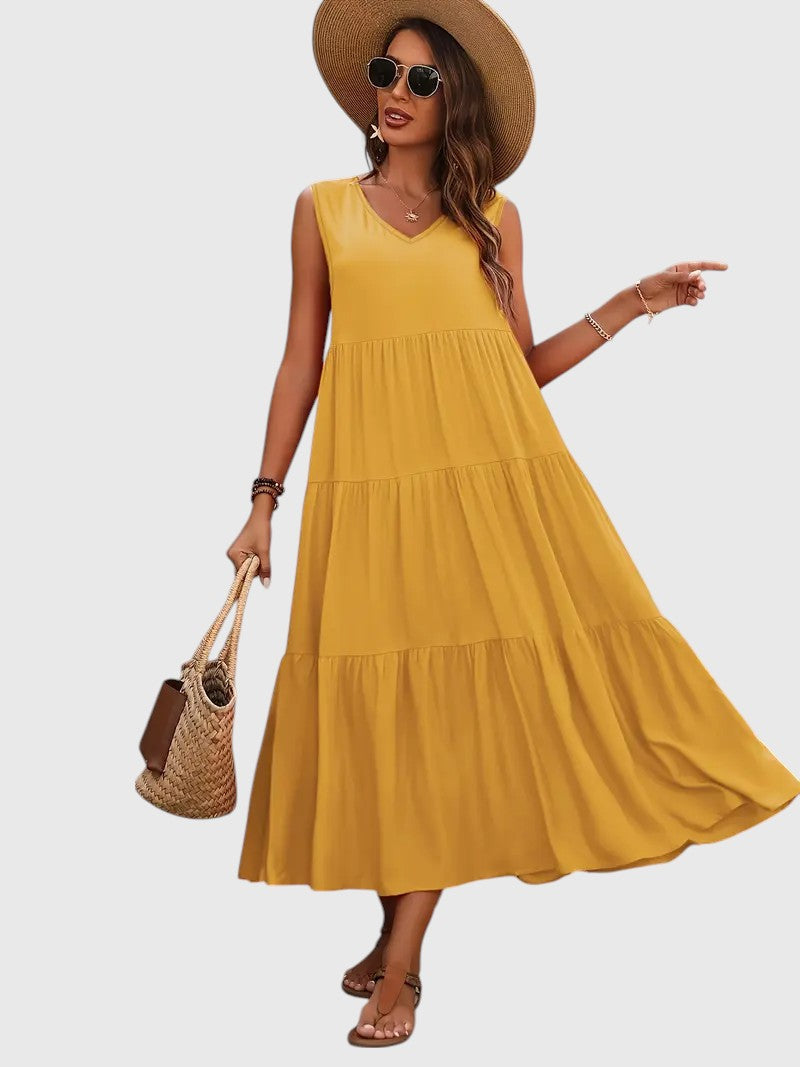 Emily™ V-Neck Tiered Tank Mini Dress