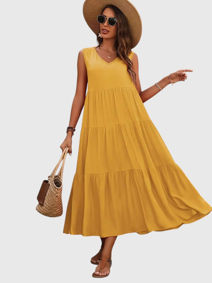 Emily™ V-Neck Tiered Tank Mini Dress