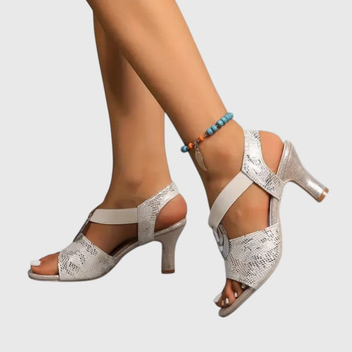 CARINA™ | ELEGANT STRAP HEELS WITH DECORATIVE BUCKLE
