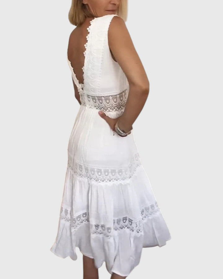 AVANI™ | ELEGANT LACE V-NECK DRESS