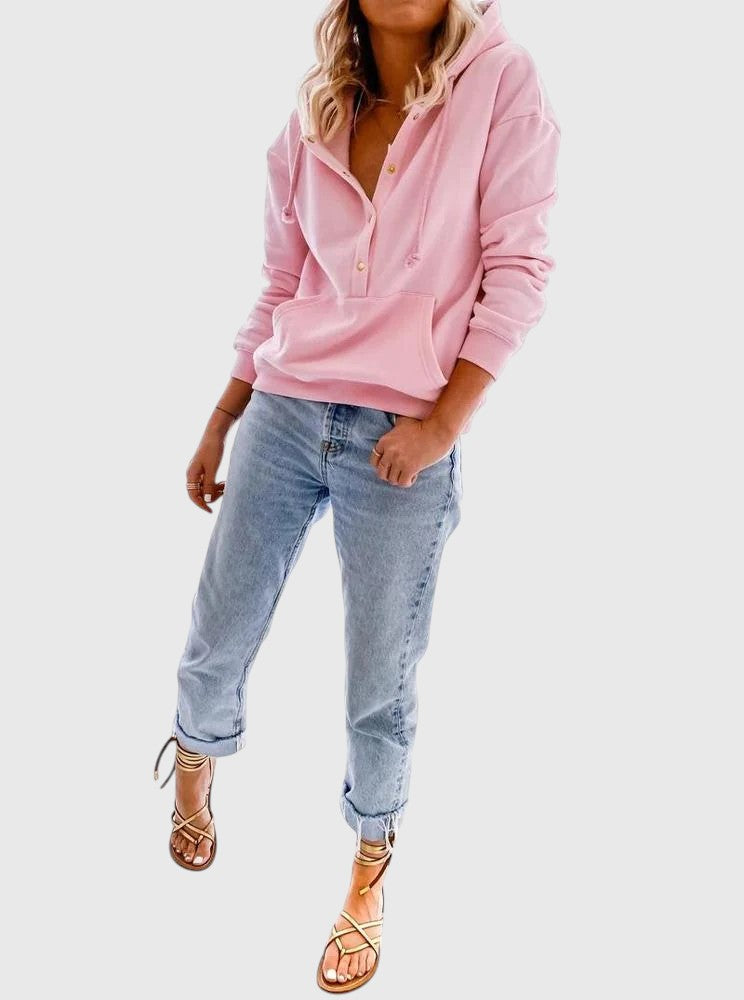 LEXXIE™ | FRONT POCKET BUTTON DOWN HOODIE