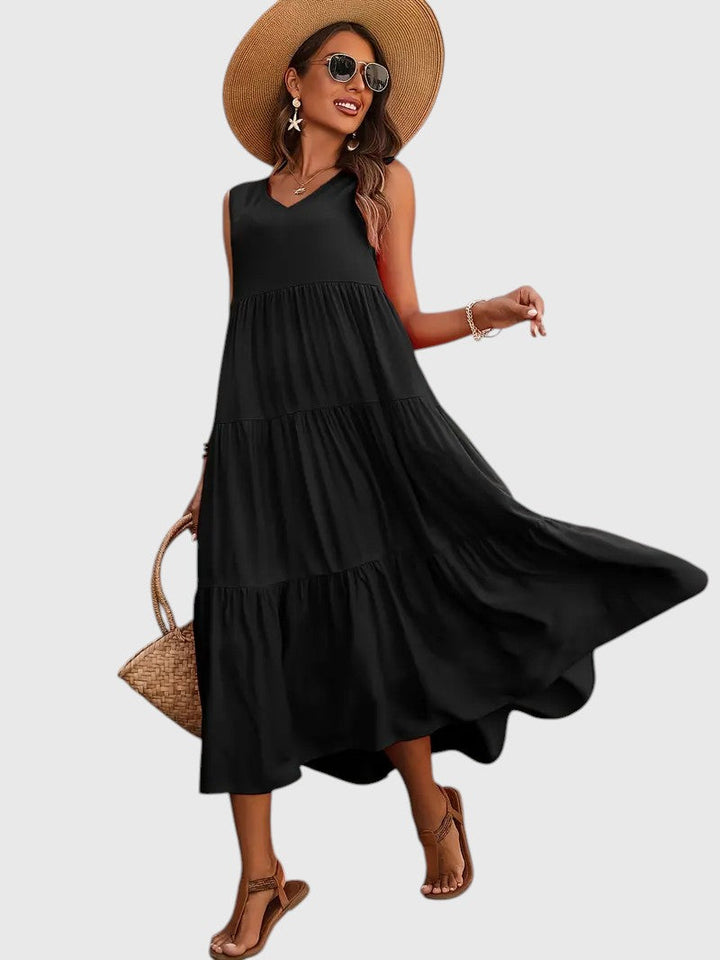Emily™ V-Neck Tiered Tank Mini Dress