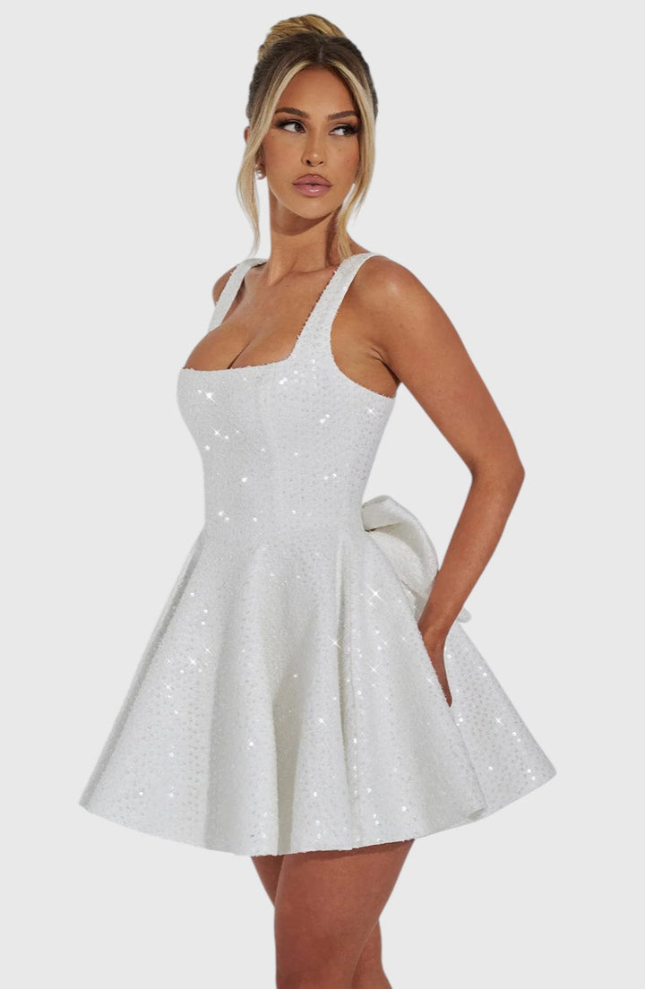ARIELLA™ | SEQUINS BOW BACKLESS MINI DRESS
