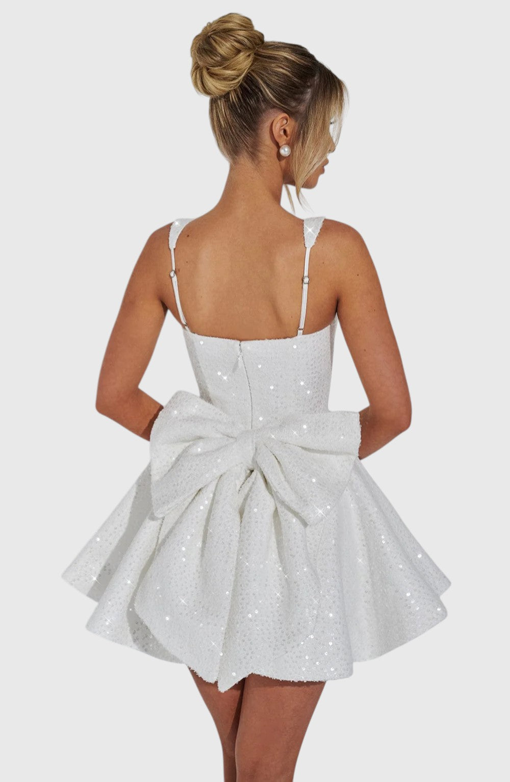 ARIELLA™ | SEQUINS BOW BACKLESS MINI DRESS