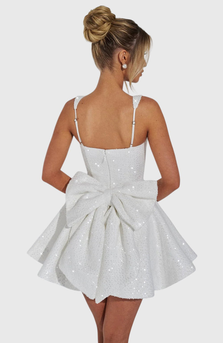 ARIELLA™ | SEQUINS BOW BACKLESS MINI DRESS