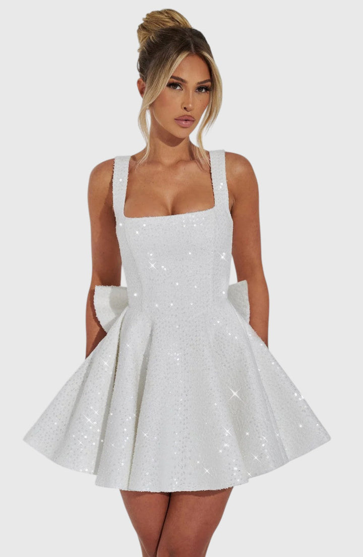 ARIELLA™ | SEQUINS BOW BACKLESS MINI DRESS