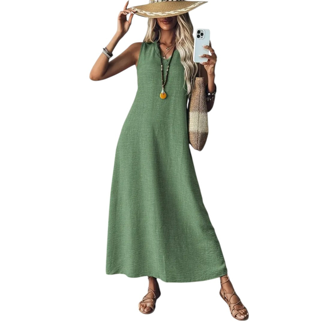 Marvella™ | Elegant V-Neck Maxi Dress