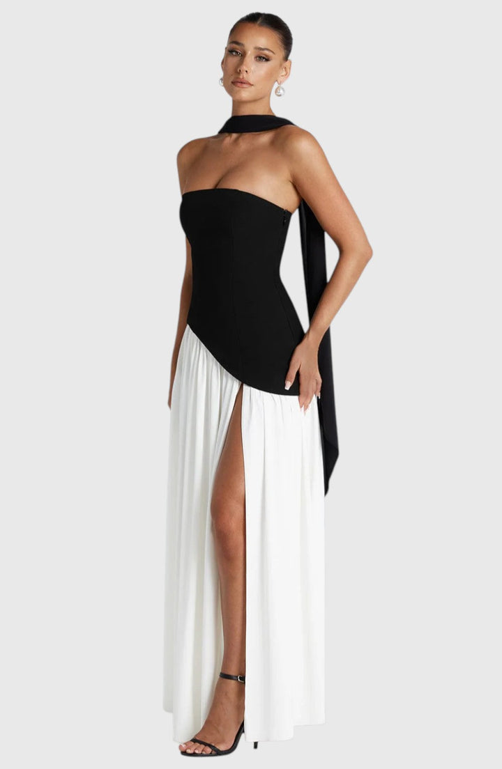 SAUNDRA™ | ELEGANT BACKLESS PLEATED MAXI DRESS