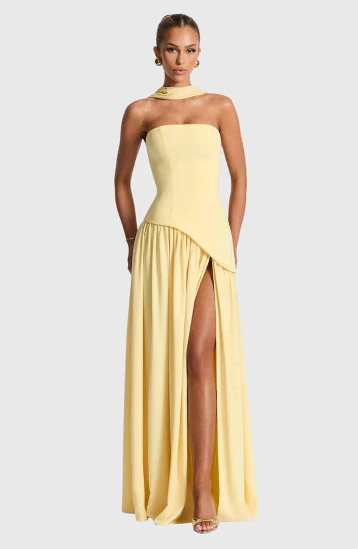 SAUNDRA™ | ELEGANT BACKLESS PLEATED MAXI DRESS