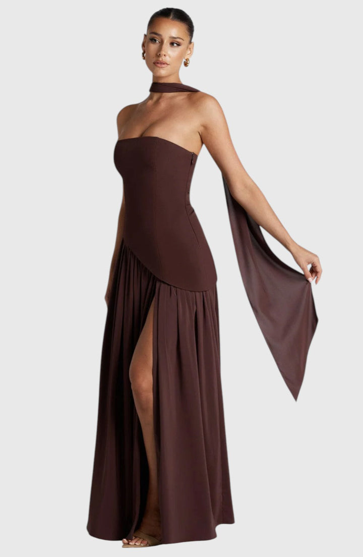 SAUNDRA™ | ELEGANT BACKLESS PLEATED MAXI DRESS