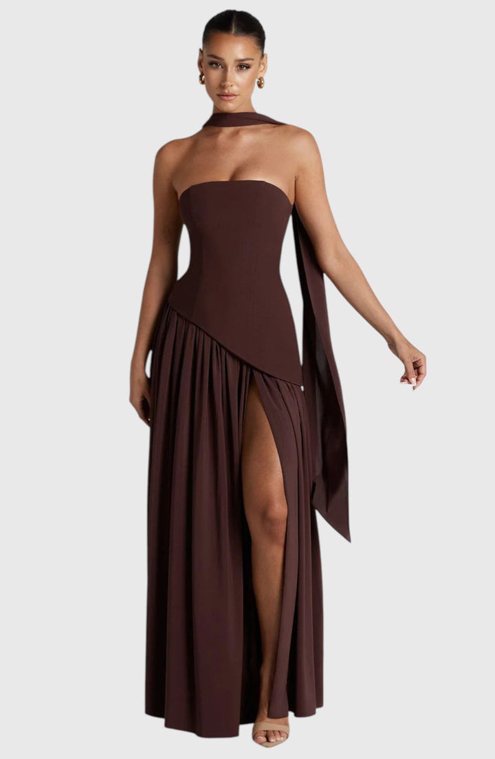SAUNDRA™ | ELEGANT BACKLESS PLEATED MAXI DRESS