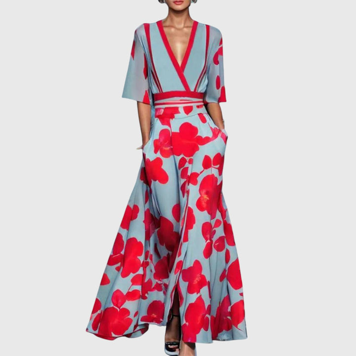 CALLISTA | Elegant Short-Sleeve Maxi Dress