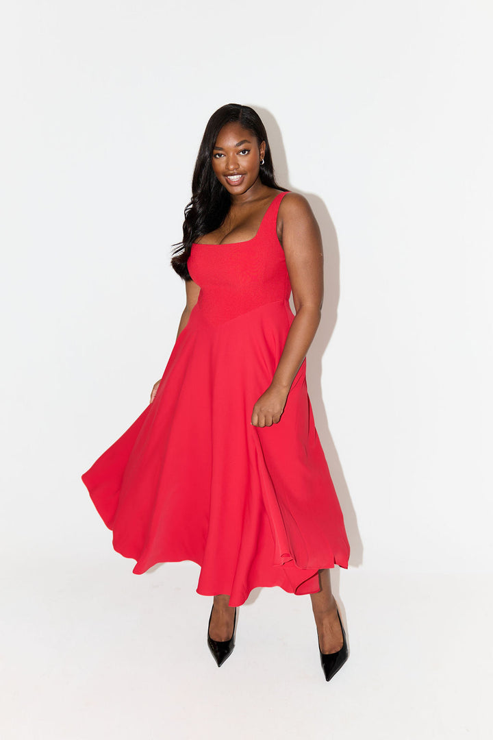 PAULETTE™ | TIMELESS FLOWY MIDI DRESS