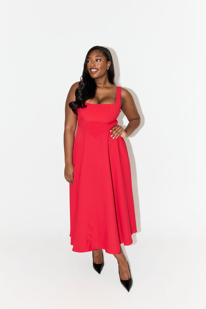 PAULETTE™ | TIMELESS FLOWY MIDI DRESS