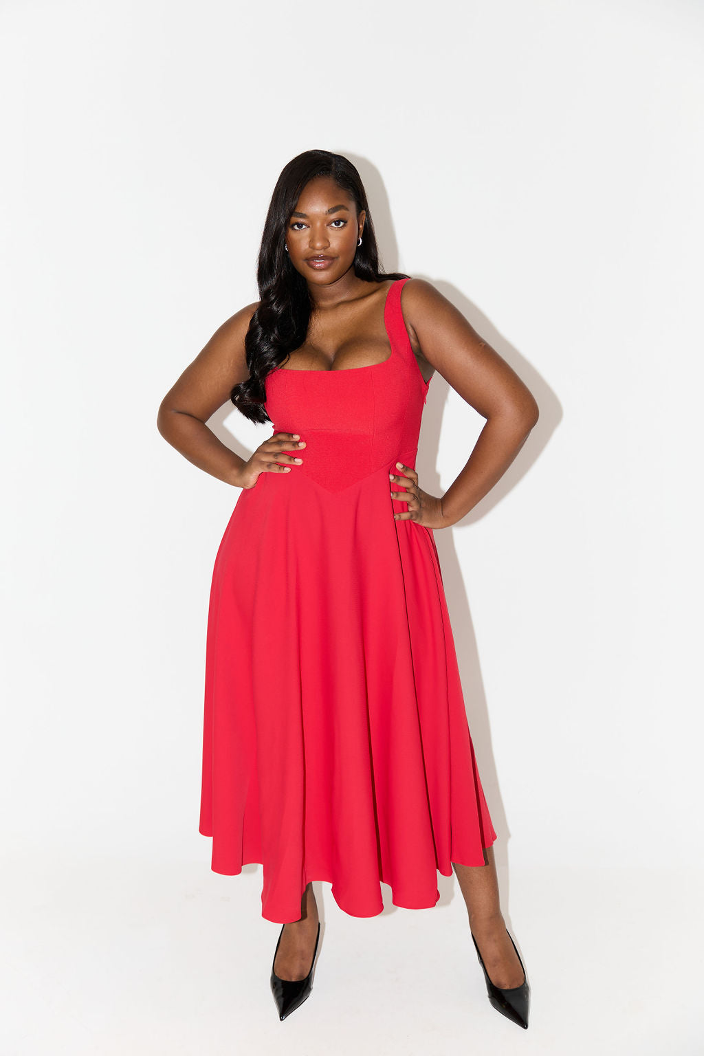 PAULETTE™ | TIMELESS FLOWY MIDI DRESS