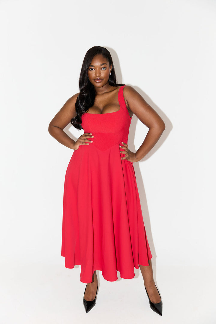 PAULETTE™ | TIMELESS FLOWY MIDI DRESS