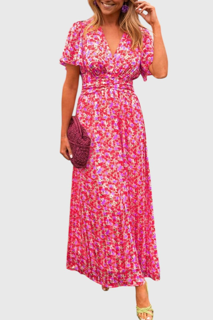 ADRIANE™ | ELEGANT V-NECK MAXI DRESS