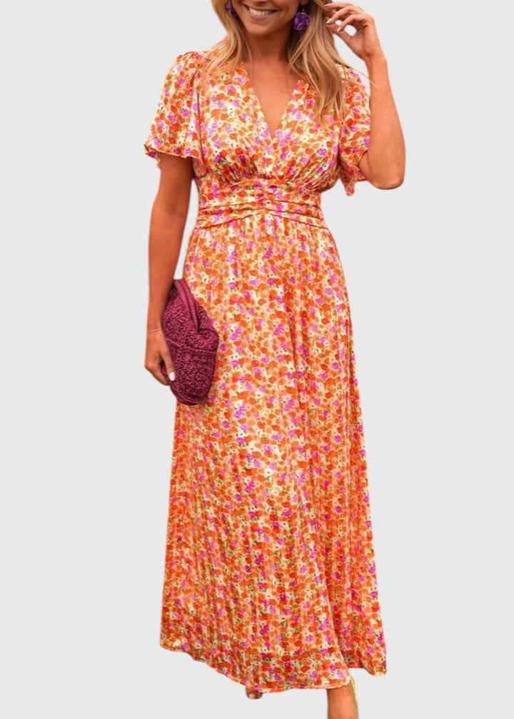 ADRIANE™ | ELEGANT V-NECK MAXI DRESS