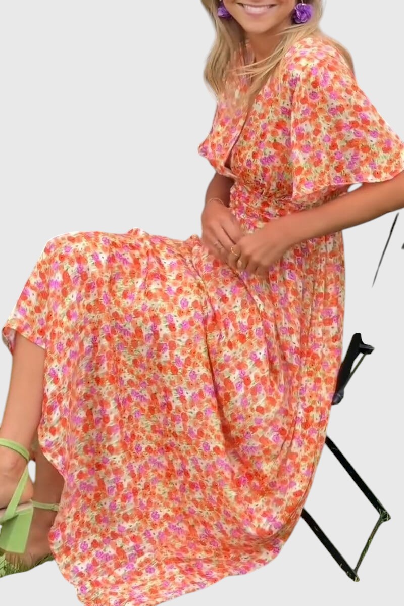 ADRIANE™ | ELEGANT V-NECK MAXI DRESS