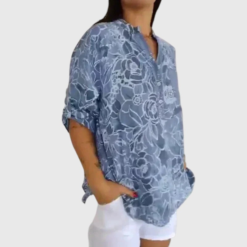 ILONA™ | PRINTED BUTTON-UP SHIRT