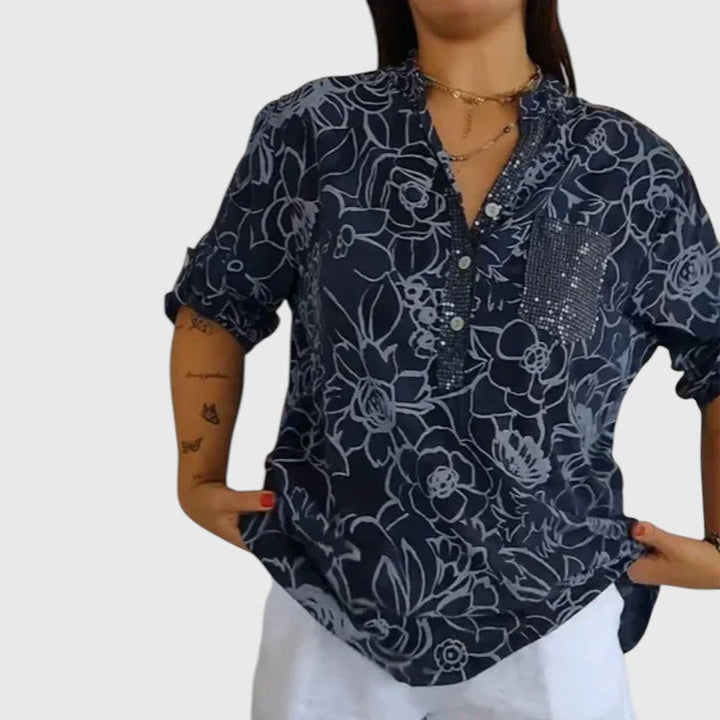 ILONA™ | PRINTED BUTTON-UP SHIRT