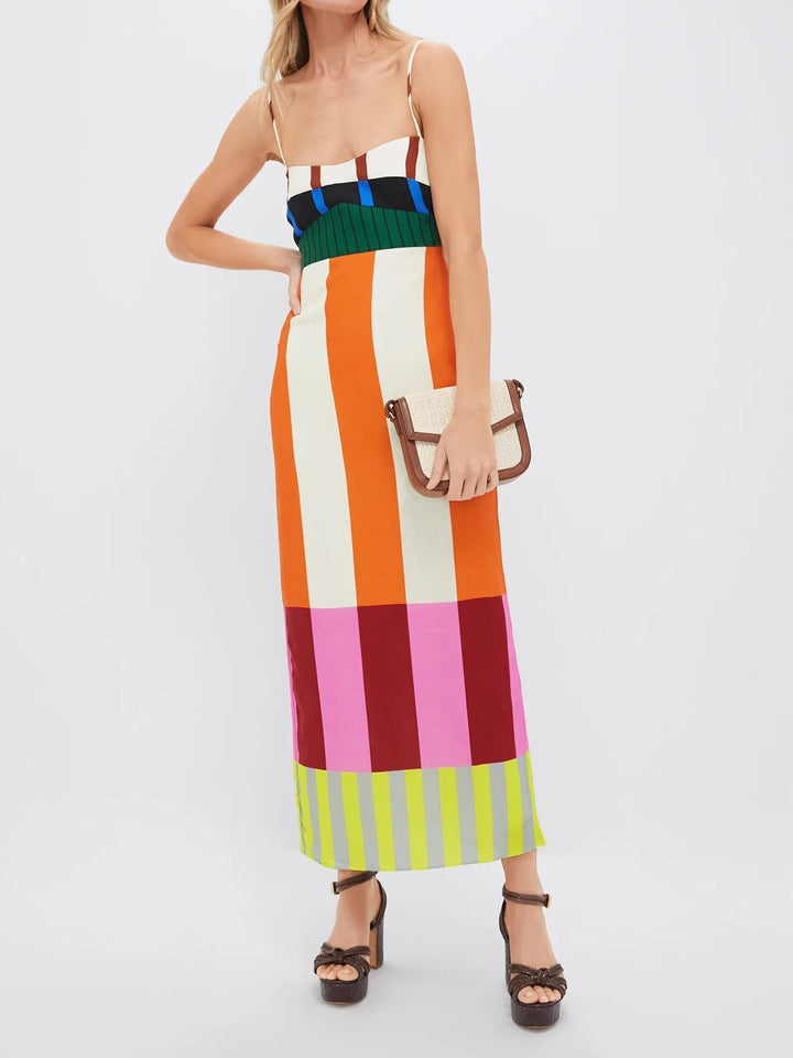 CARMELA™ | COLORFUL STRIPED MAXI DRESS